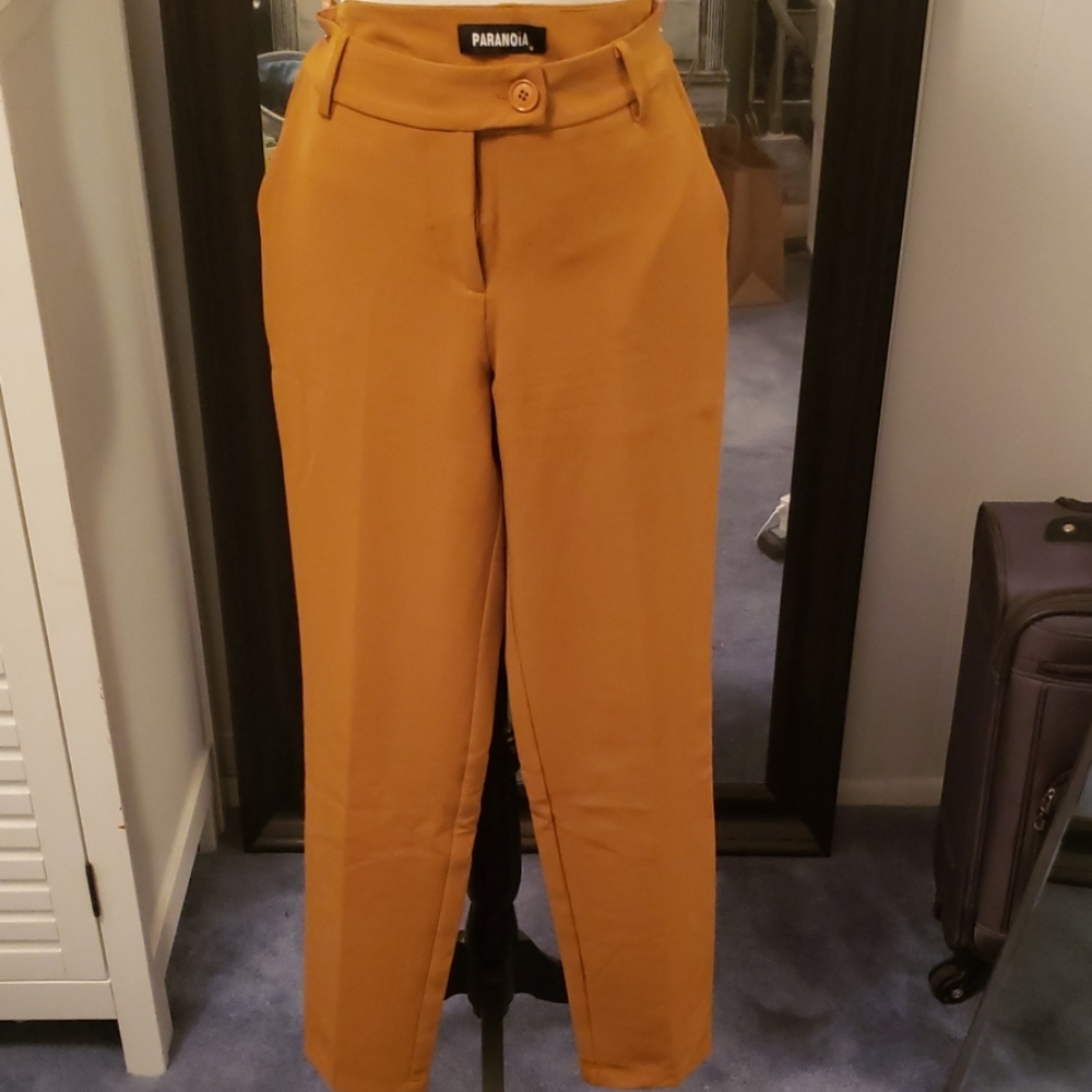 Mustard straight leg pants